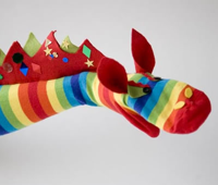 Rainbow Dragon Sock Puppet