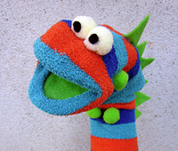 Bright Monster Sock Puppet
