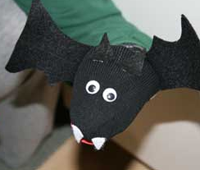Black Bat Sock Puppet