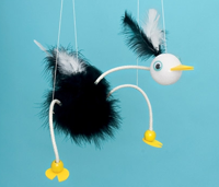 Fuzzy Bird Marionette