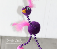 Pom Pom Bird Marionette