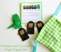 Crocodile and Monkey Finger Puppets