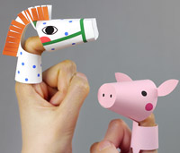 Paper Farm Finger Puppets
