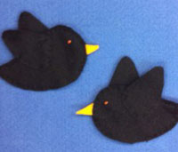 Black Bird and Bat Finger Puppets