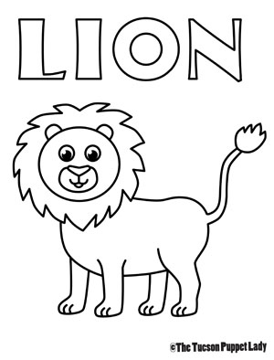 Free Lion Coloring Page – The Tucson Puppet Lady