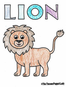 Free Lion Coloring Page – The Tucson Puppet Lady