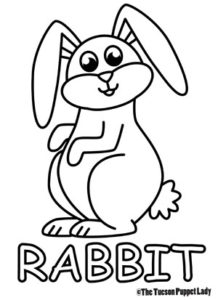 Free Rabbit Coloring Page – The Tucson Puppet Lady