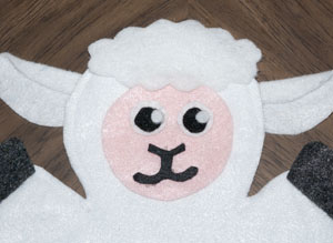 Sheep Lamb Hand Puppet Sewn Felt Eyes Movable Mouth 